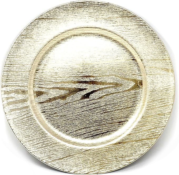 allgala Heavy Quality Round Charger Plates - Chargers for Dinner Plates - Set of Charger Plates for Table Decor - Ideal for Weddings, Thanksgiving Parties & Holidays - Grain Gold (13-Inch 48-Pack)