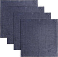 Solino Home Linen Square Placemats Set of 4 - Chambray Navy Placemats 14 x 14 Inch - 100% Pure Linen Table Mats for Winter, Spring - Athena