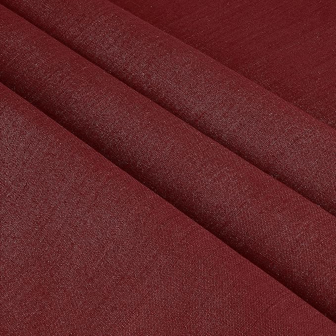 D'Moksha Homes Linen Tablecloth for Rectangle Tables 60 x 144 Inch - 100% Pure Linen Dark Red Table Cloth - Machine Washable Cloth Tablecloth for Valentines, Spring