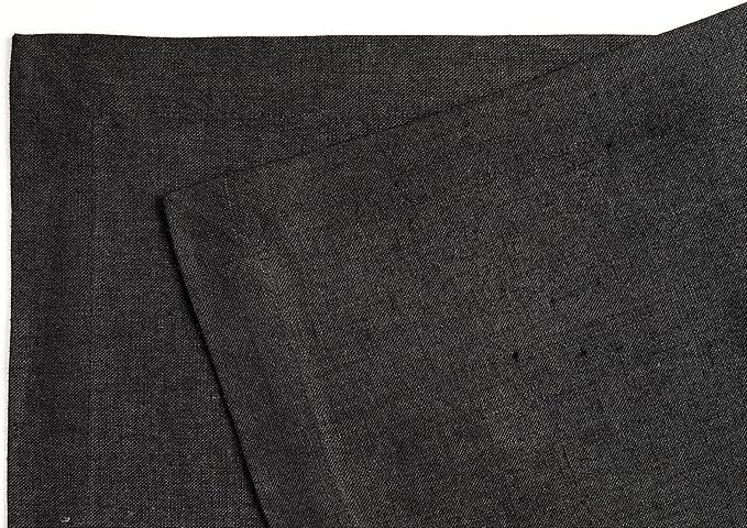 Solino Home Linen Black Placemats Set of 6 - 100% Pure Linen Placemats 14 x 19 Inch for Winter, Easter - Fete