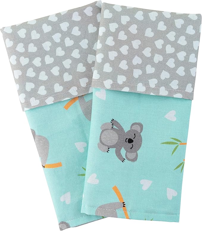 Funkins Reusable Cloth Placemats for Kids & Lunch Boxes | Reusable, Eco-Friendly | 15"x13", 2-ply, Thick, Absorbent, Machine Washable | Set of 2 Placemats (Koalas)
