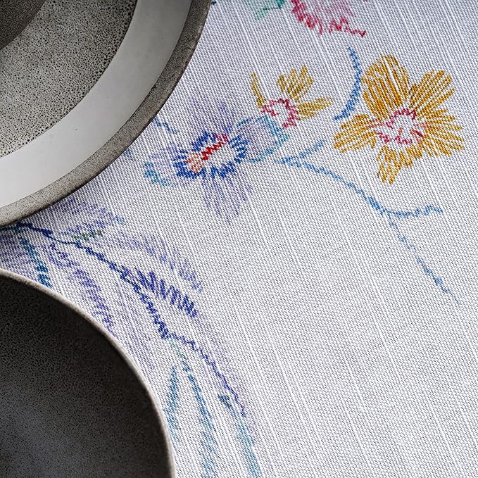 Maison d' Hermine Table Cloth Rectangle Table 100% Cotton 60 x 108 Inches Tablecloth Reusable Decorative for Dining Room Farmhouse Home Valentines Day Decorations Spring Summer - Paradise Island