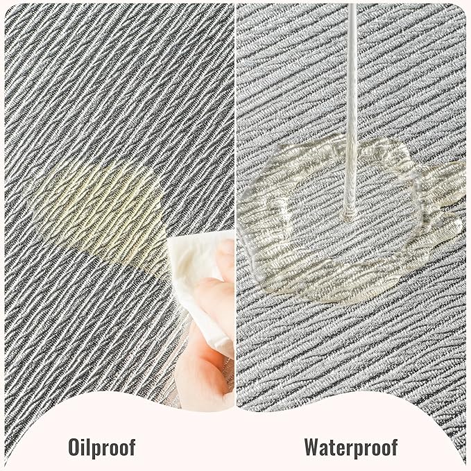 Jovono Faux Leather Placemats Set of 4, Waterproof Washable Table Mats, Easy-Clean Heat Resistant Kitchen Vinyl Place Mat for Dining Table, Wedding, Holidays, Indoor, 17.8"x11.8", Silver